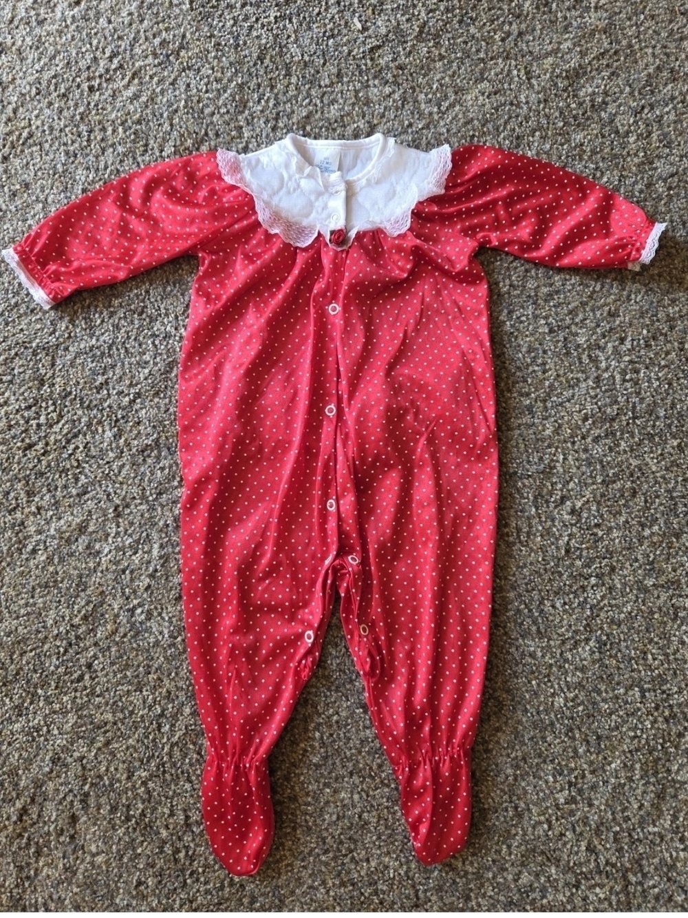 Her Majesty Vintage Red Sleeper  12 Months Girls